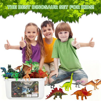 Dinosaur Toys with 22 Realistic Dinosaur Figures&Activity Play Mat, Dinosaur Play Set Christmas Gifts for Kids Toddler Toy Age 3-7