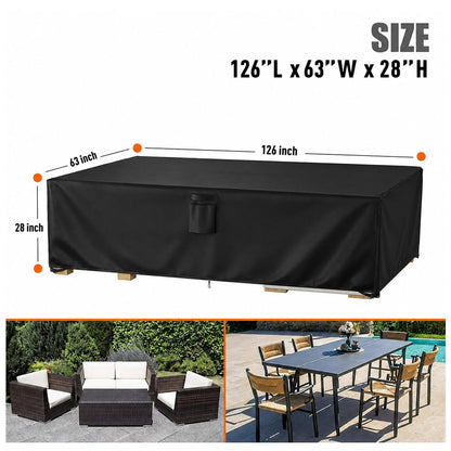 SwFoer Patio Furniture Covers Waterproof Outdoor Couch Sectional Sofa Set Cover 126in x 63in x 28in