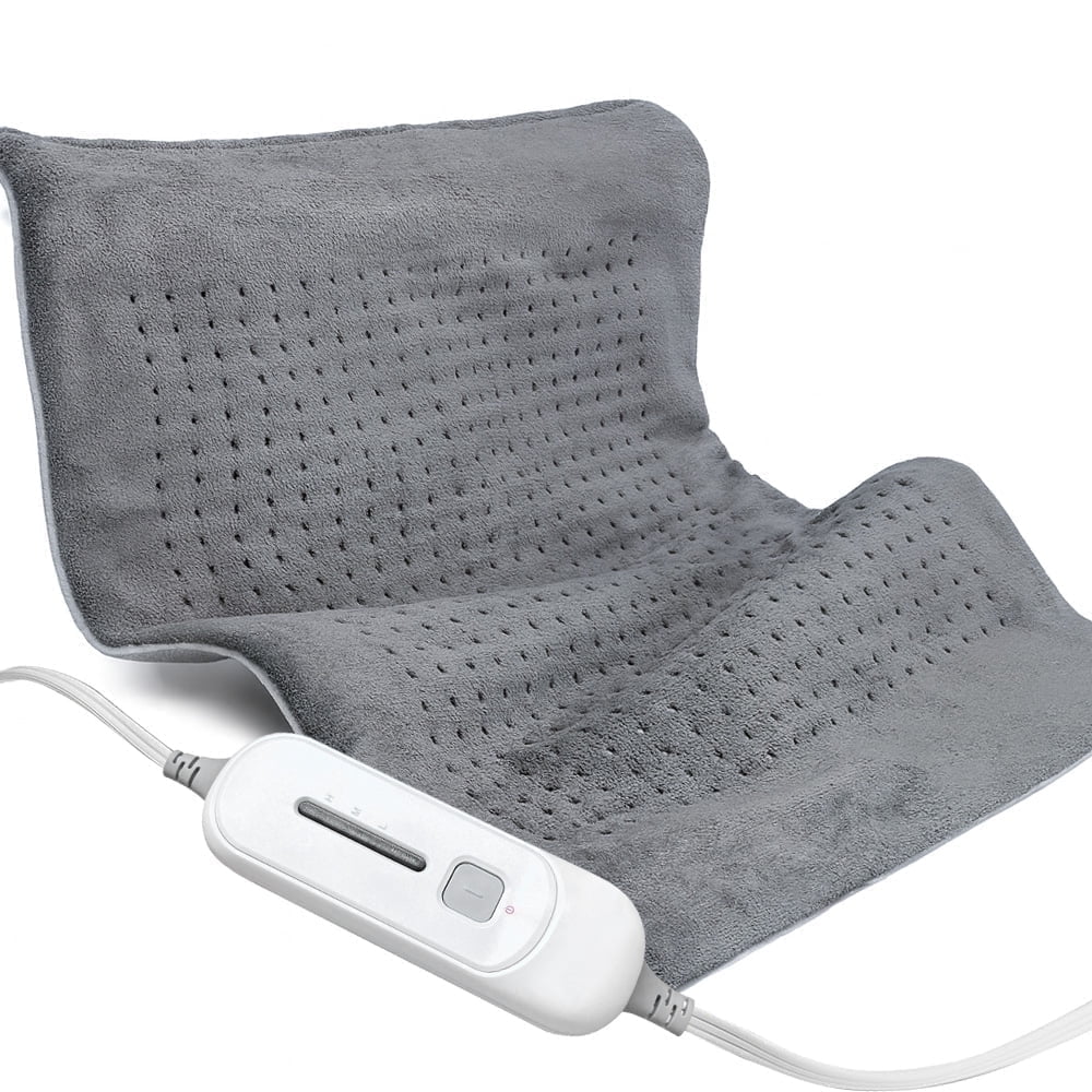 12" x 24" Heating Pad with 3 Heat Settings, Auto Shut Off, Machine Washable, Grey