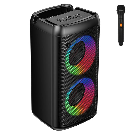 Karaoke Machine for Adults, Portable Wireless Speaker with 1 wired Microphones, Outdoor, Supports USB/TF/AUX, Ideal Gifts for Family, Music Lover