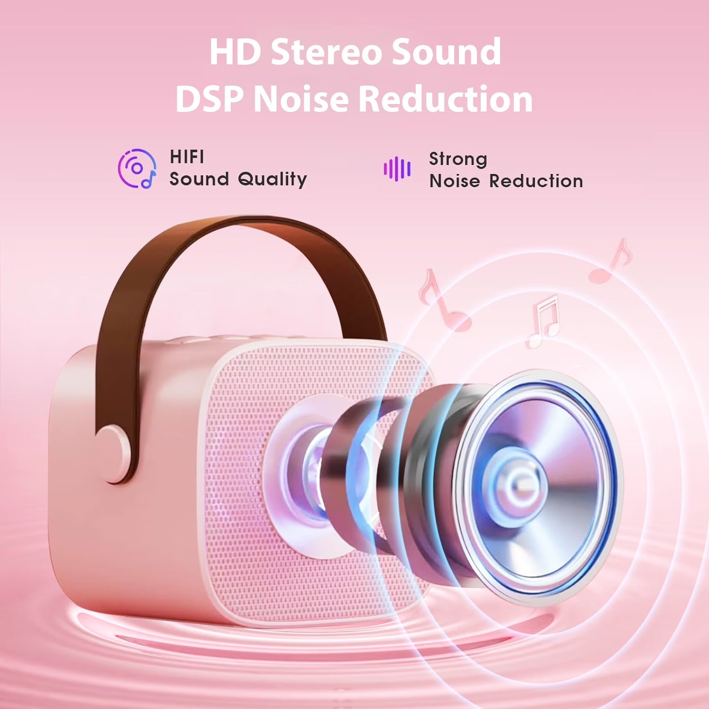 Mini Karaoke Machine with 2 Wireless Microphones Portable Mini Karaoke Machine for Kids for Christmas Party Gift