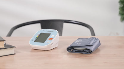 Blood Pressure Monitor, Automatic BP Machine with Large Backlit Display Accurate for 2 Users with Arm Cuff & Storage Bag, Blue